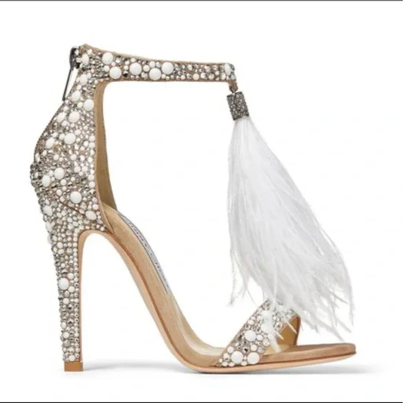 Jimmy Choo White/silver Viola 110 heels - Picture 2 of 8